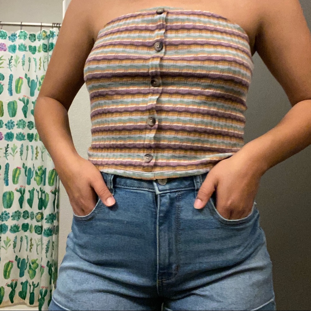 American Eagle striped tube top